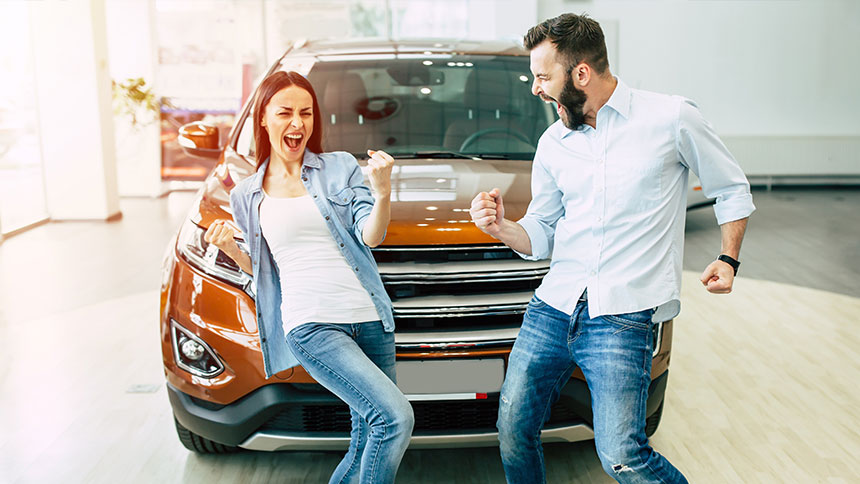 Illustration of a first-time buyer's car